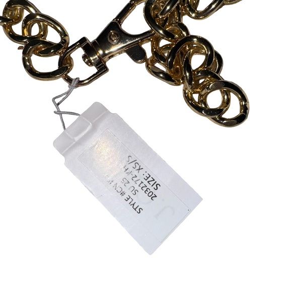 J.Crew Y2K NEW Gold Oval Link Chain Belt Adjustable Statement Chic minimalist - Picture 5 of 7